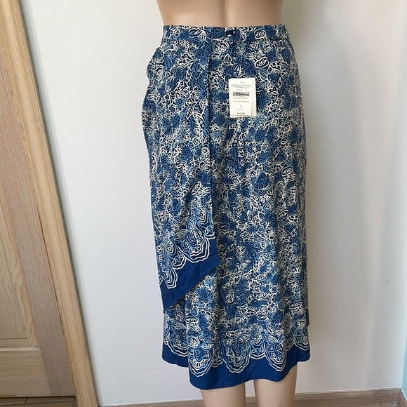 Coldwater Creek skirt faux wrap batik blue - Picture 5 of 8